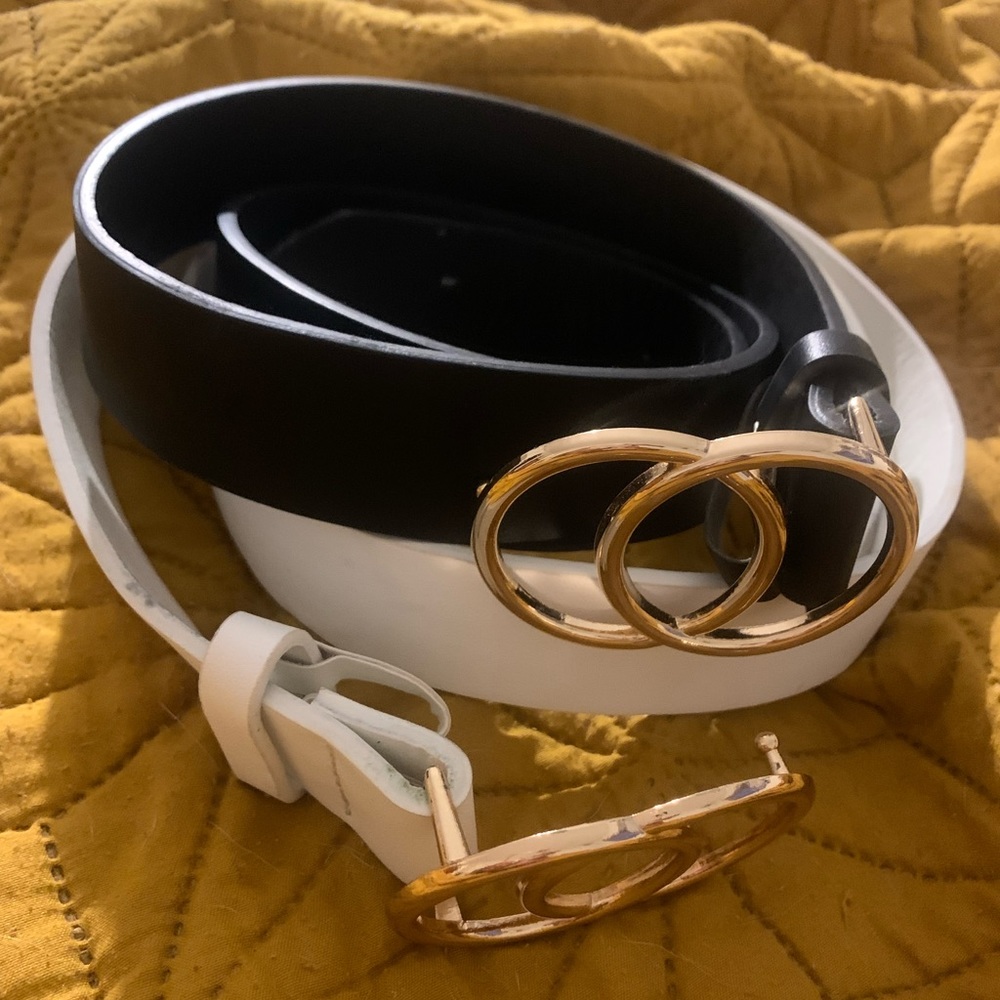 Set of 2 vegan leather belts